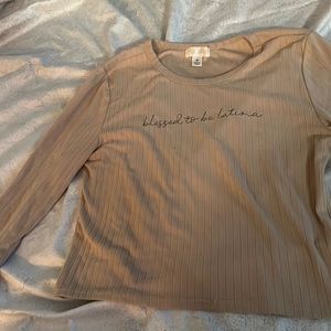 Blessed to be Latina Long Sleeve Crop Top